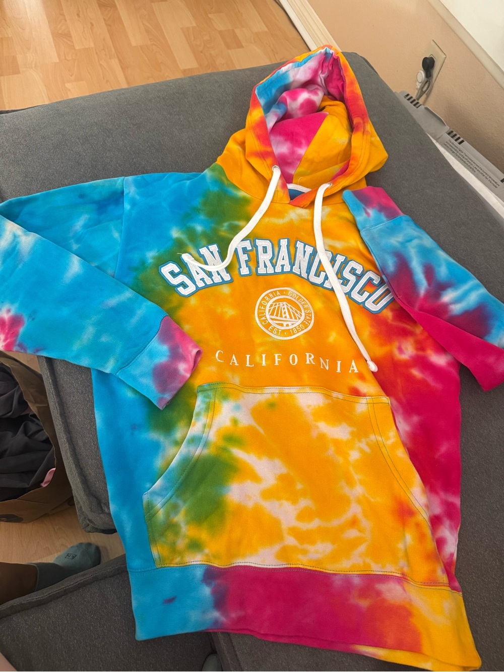 Tie-Dye San Francisco California Hooded Sweatshirt - Multicolor